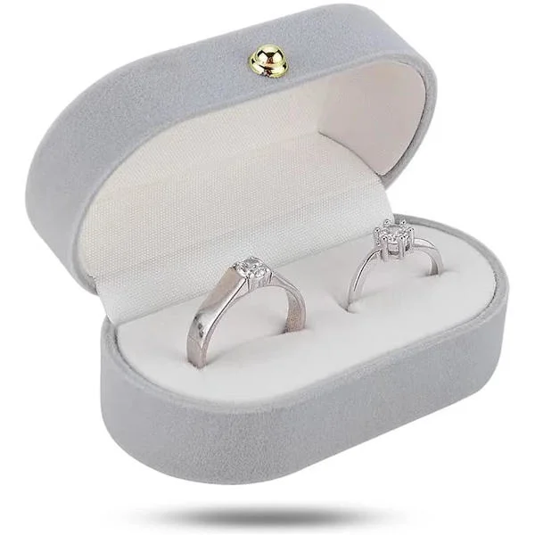 Fløjls Ringæske Oval Ringbærer Vintage Ringholder Smykke Gaveæske Ringbærer Etui til Smykker Klassisk Ring Gaveæske