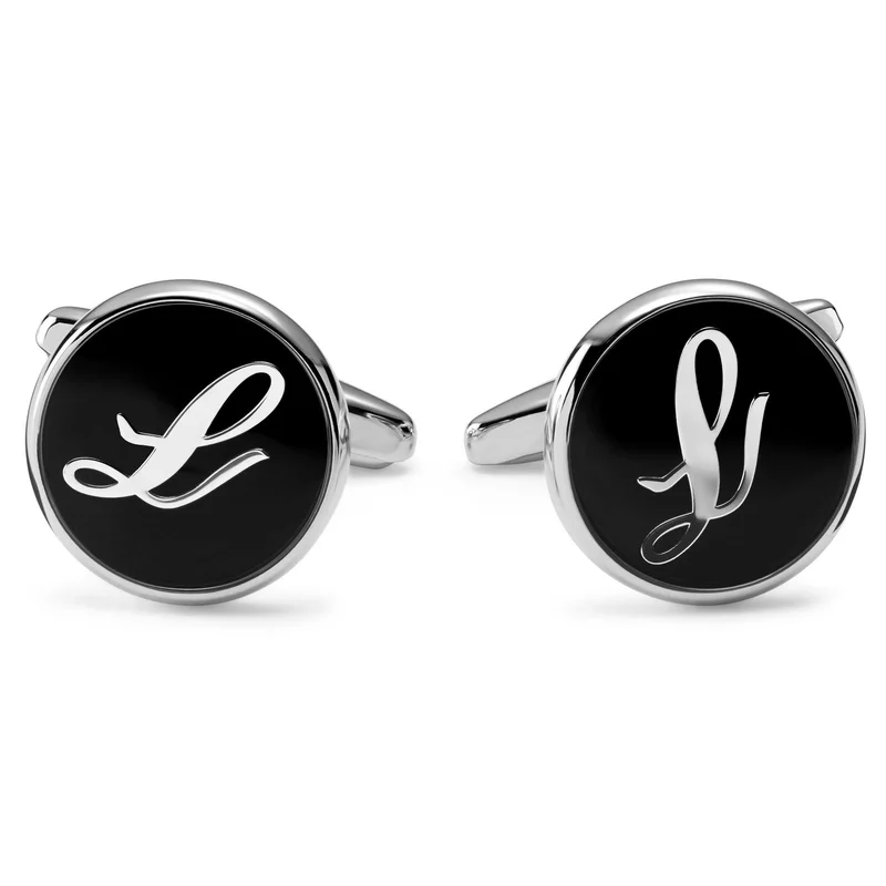 Gemelos con iniciales redondos. Letra L for Men