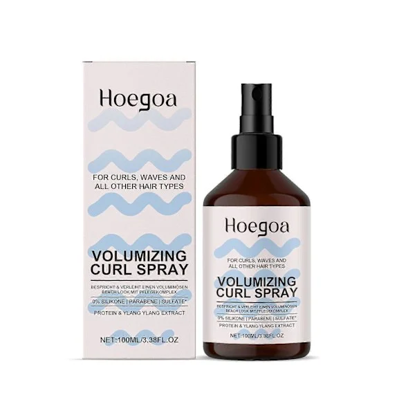 Volymgivande lockspray - Lockspray med risprotein - Vegansk uppfräschande spray för volym och glans - Curly Method-kompatibel - Lockvård för naturliga