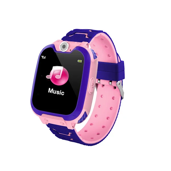 (Rosa) Smartwatch för barn med SIM-kortplats IP67 Vattentät SOS Kamera Smartwatch Mobiltelefon GPS Tracker Barnklocka
