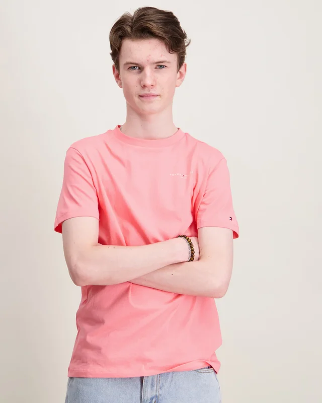 Tommy Hilfiger MINI CORP T-SHIRT Rosa T-skjorter Gutt - Kids Brand Store