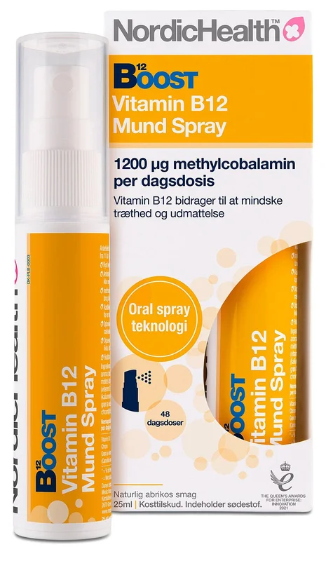 Nordic Health B12 Vitamin Mundspray 25 ml, Helse & Madvarer, B-vitamin, B12 Vitamin