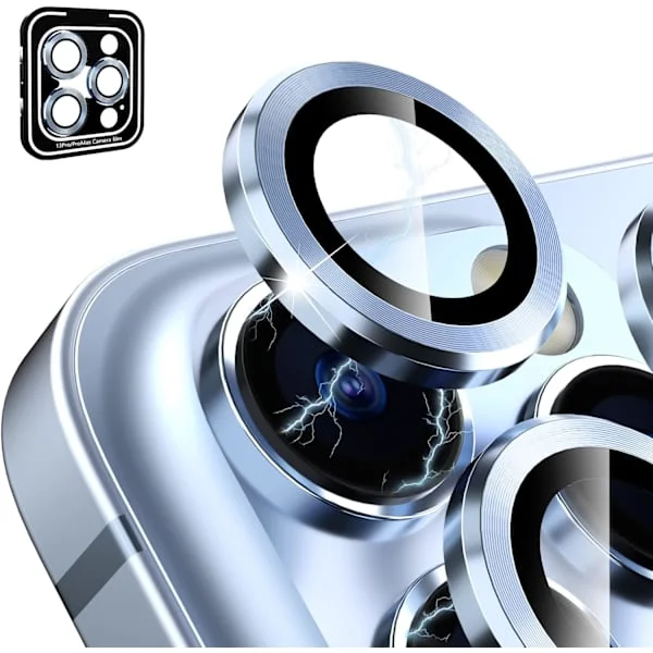 Alpinblå bakkameraskydd kompatibelt med iPhone 13 Pro och iPhone 13 Pro Max, [aluminiumlegering], full täckning och 9H hårdhet kameraskydd