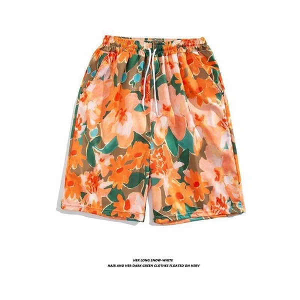 Fargerike shorts med trykk for menn, badebukser for varm sommer, sport, løping, badetøy med nettingfôr
