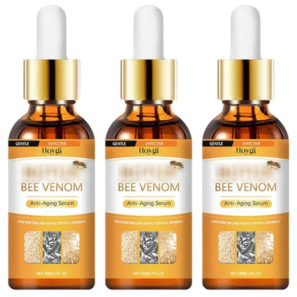 Bigift Bee-Venom Serum for ansikt og hals, poreminimerende væske for alle hudtyper (3 stk)