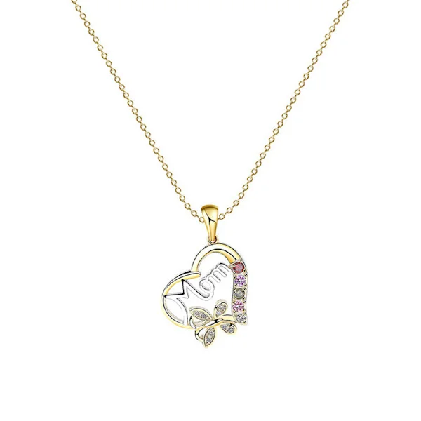 Elektroplätering Äkta Guld Kärlek Mamma Halsband Mors Dag Present