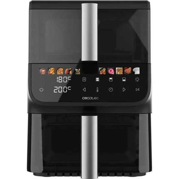 Cecotec Luftfritös utan olja - Air Fryer 10L Cecofry DuoLevel 10000 DuoSize Fönster. 2000W, Vertikal design