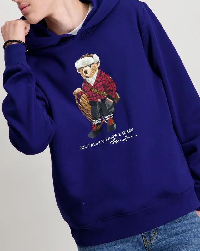 Polo Ralph Lauren Polo Bear Fleece Hoodie Lila Pullover Jungen - Kids Brand Store