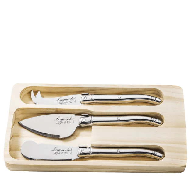 Style de Vie Ostkniv 3 set Laguiole Köksredskap Unisex Silver 6/7/6cm, Tjocklek blad 1,2mm