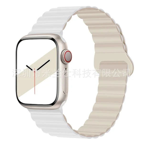 Klokkerem for Apple Watch iWatch 38/40/41/42mm-S10 50 Hvit med Antikk Hvit