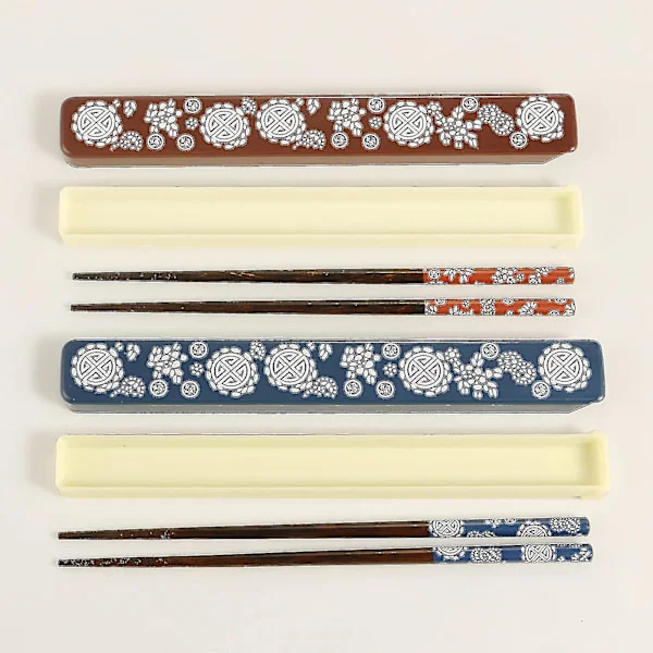 2 par spisepinde Bærbare spisepinde Sæt med etui Genanvendelige Naturlige Træ spisepinde Japansk stil Miljøvenlig