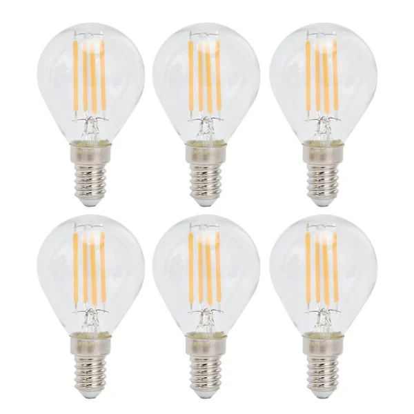 6 stk. E12 LED Globe Pærer 4W G45 Vintage Filament Lampe Klart Glas Pære Varmt Lys Boligindretning 110V-Perfekt