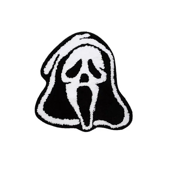 Ghostface Tufted Rug Scream Film Plysj Teppe Håndlaget Uvasket Teppe Små Tepper For Soverom (FMY)