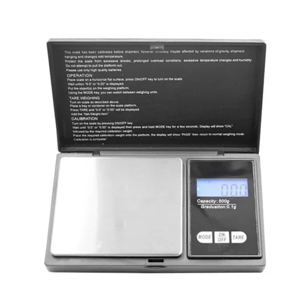 Digital lille vægt 500g/0,01g nøjagtighed Gram og unse vægt til smykker, pulver, mønt, mad køkken lommevægt med tara, baggrundsbelyst display, auto