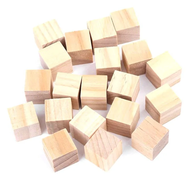 Treklosser Byggeklosser Leker Stableklosser Naturlige Ubehandlede Klosser DIY Håndverk Montessori Leker for Førskolebarn 20 stk