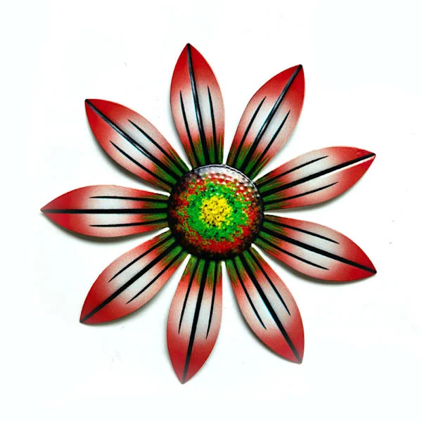 Metal Flower Decoration Wall Art Wall Hanging Special Floral Decoration For Home Office Decor Red