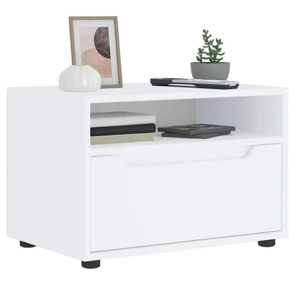 vidaXL TV-möbel VISNES vit 60x40x38 cm ingenjörsträ, TV-stativ, TV-bänk, multimedia-möbel, TV-bänk, hifi-möbel, 4108288