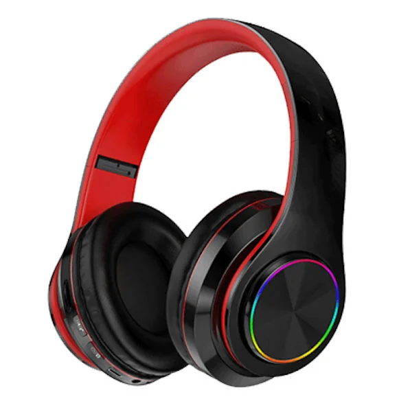 Bluetooth over-ear hodetelefoner, sammenleggbare, lette trådløse hodetelefoner med innebygd mikrofon, FM-radio og SD/TF-kortspor.
