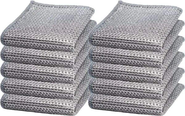 10 Ståluld Opvaskeskrubber Puder Ridsfaste Genanvendelige Køkkenrengøringspuder
