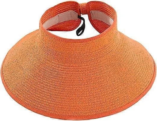 Leveälierinen, pakattava aurinkohattu naisille, oranssi kesähattu Leveälierinen, pakattava aurinkohattu naisille, oranssi kesähattu