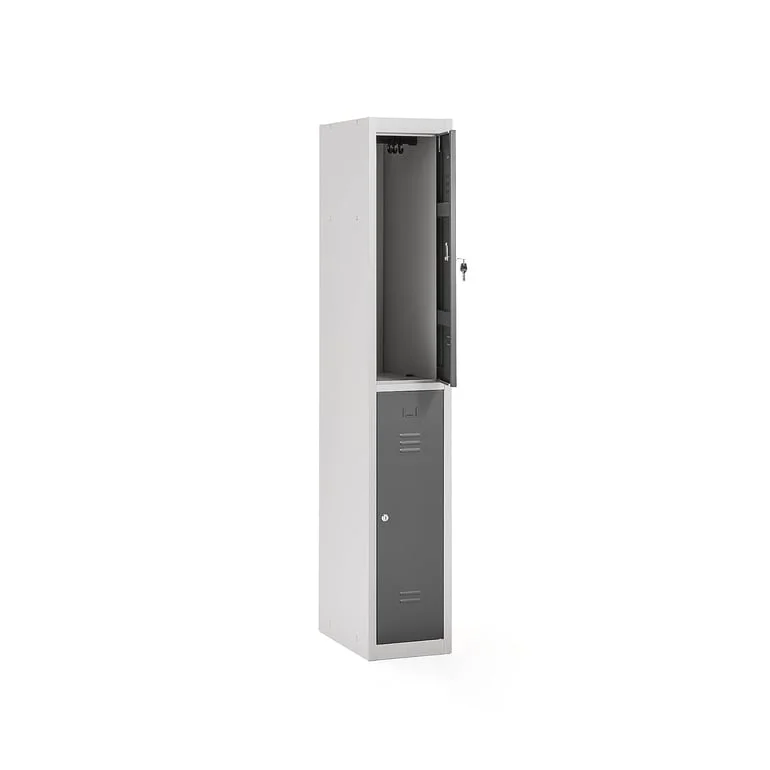 Pukukaappi CLICK, 2 ovea, 1 osa, 1800x300x500 mm, harmaa runko, tummanharmaa ovi