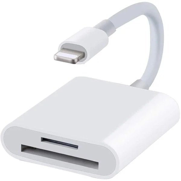 Lightning til SD-kortleser for iPhone iPad - Høyhastighets Kamera Minnekort Adapter Hvit Lightning til