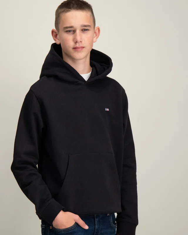 Lexington Lucas Organic Cotton Logo Hoodie Noir Sweats à capuche Garçon - Kids Brand Store
