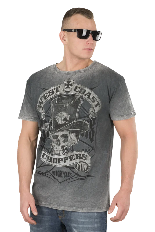 Tricou West Coast Choppers Cash Only negru/gri L