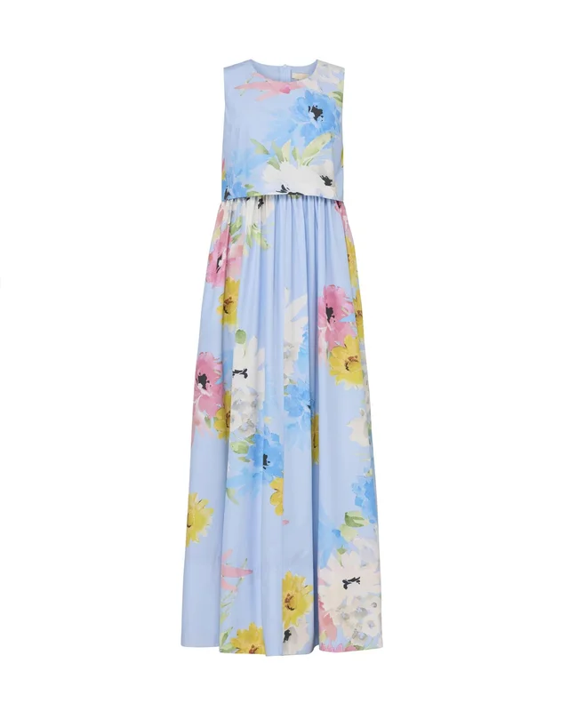 Cotton Taffeta Maxi Dress XS