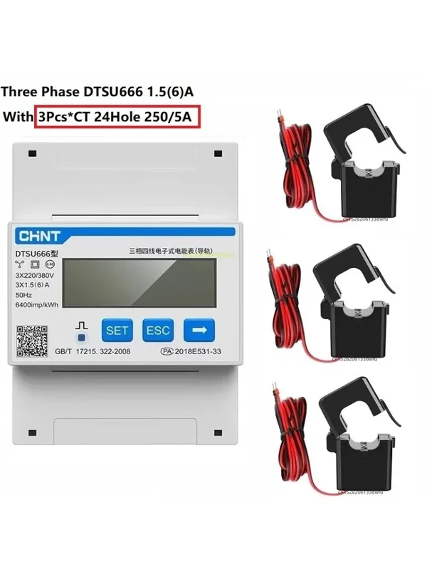 AliExpress - CHINT DDSU666 DTSU666 80A Din-schiene Digital Voltmeter Strom Leistung Elektrische Energie KWH Meter Volt Amp Modbus RS485 AC 230V 380V