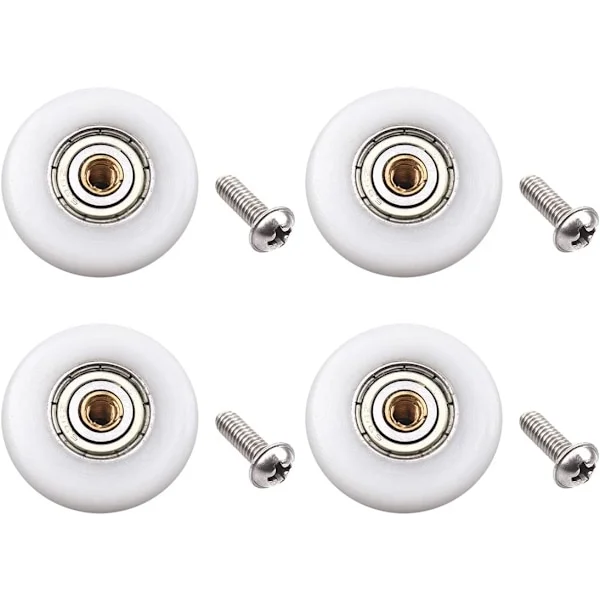 4 stk Dusjdørruller Løpere Hjul - Reservedel Baderom Glassdør Løpere Skyvedør Dusjdør Rullehjul (Rullediameter 23mm)