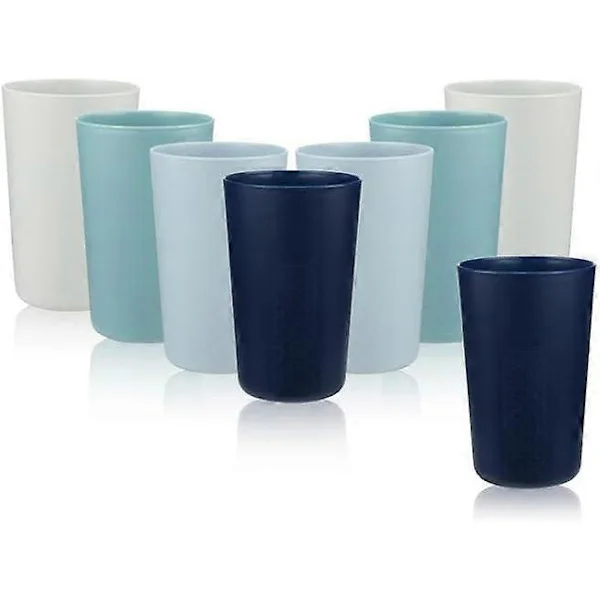 450ml Okrossbara Plastglas, 8-pack Lättvikt, BPA-fria, Miljövänliga Återanvändbara Plastglas, Diskmaskins- och Mikrovågssäkra