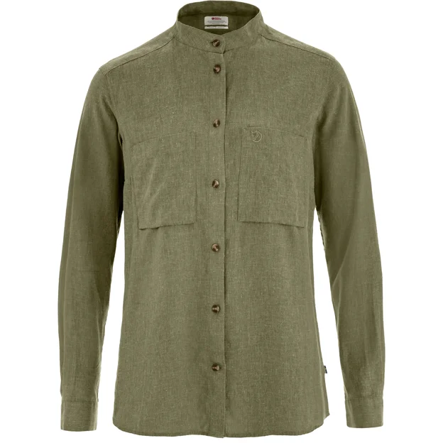 Fjällräven Women's Övik Hemp Shirt T-Shirt in Green | Size: Large