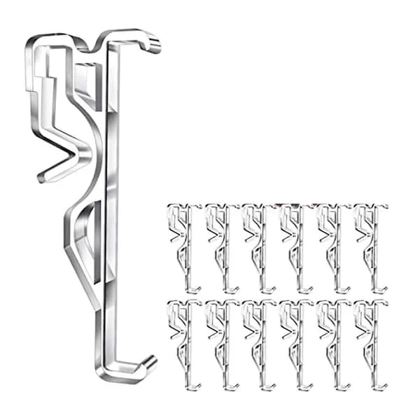 Curtain Clips, Transparent Plastic Curtain Clips for Blinds, Hidden Window Blind Clips for Horizontal Blinds (12 PCS)