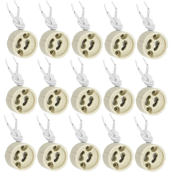 20 stk. GU10 lampeholder GU10 sokkel keramikbase 2A 250V med