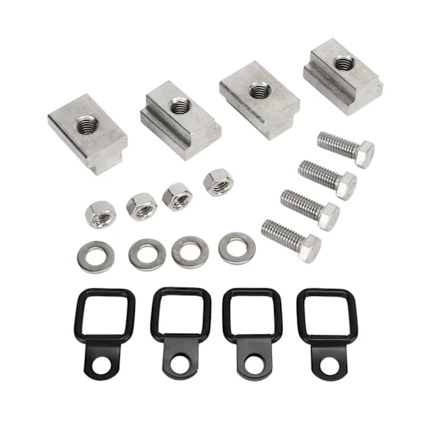 4 Set Bed Rail Track T-Nuts Anchors D-Rings Hex Bolts for Truck SUV Trailer