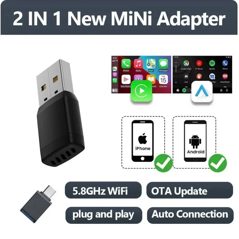 AliExpress - Mini Wireless CarPlay Adapter Android Auto Wireless Dongle Wifi 5,8G Auto Connect Box Für iphone Android Telefon Für Volvo Benz VW