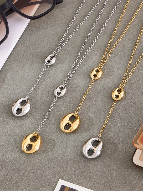 AliExpress - Collier chaîne en Y en acier inoxydable pour femmes, 51cm, plaqué or 18 carats, étanche, ne ternit pas, pendentif, collier Lariat