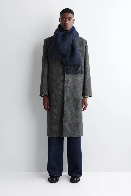 COS Fringed Mohair Scarf in Blue - Men