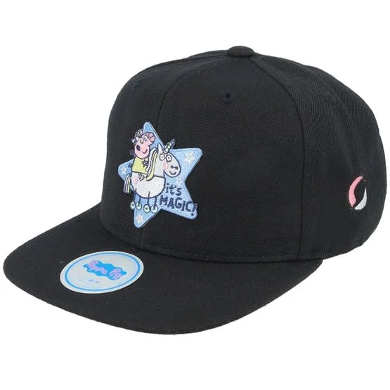 Peppa Pig - Black snapback Czapka Z Daszkiem - Kids Black It's Magic Star Patch Snapback @ Hatstore