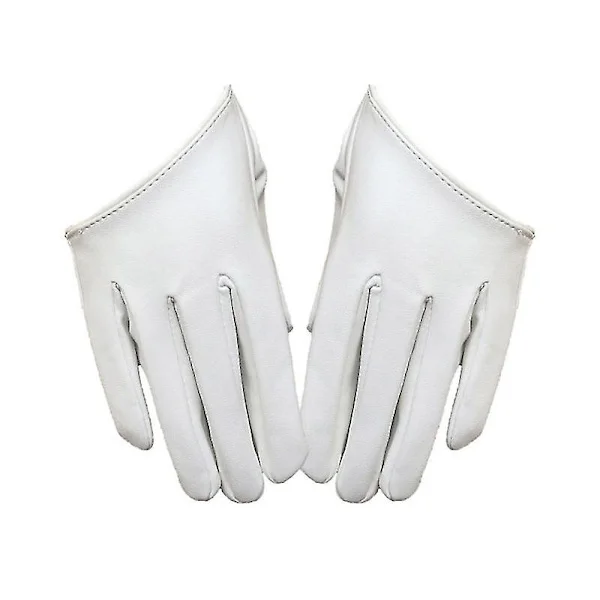 1 par PU-handskar Dam Bankett Handskar Halv Palm Handskar Fingerhandskar