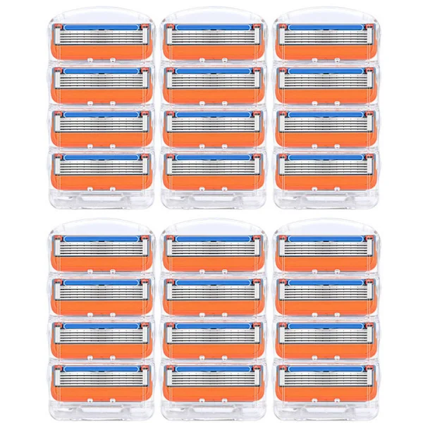 24 st Rakblad Rakbladsrefiller för Fusion 5, Rakblad för män - Orange Ny Version