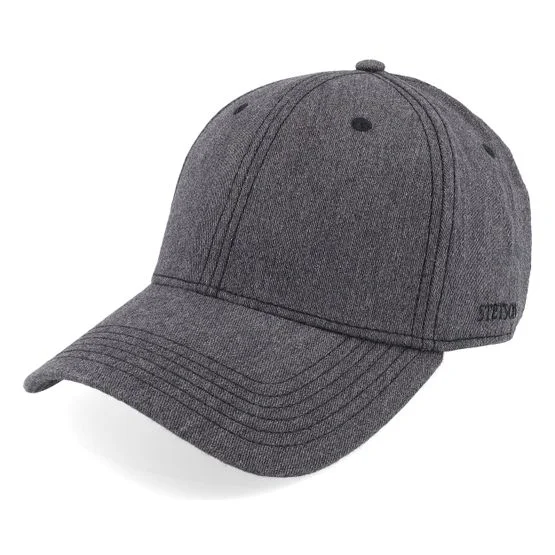 Stetson - Šedá adjustable Kšiltovka - Baseball Cap Cotton Melange Anthracite Adjustable @ Hatstore