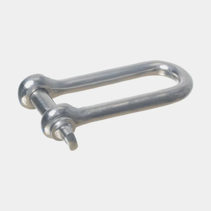 Rechte D-sluiting lang 1852-Marine, Ø12 mm, 96 mm, roestvrij staal, met schroefbout