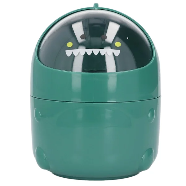 Grøn Baby Dinosaur Skrivebords Affaldsspand Stor Mund Aftageligt Design Skridsikker Bund Holdbar Plast Mini Affaldsspand