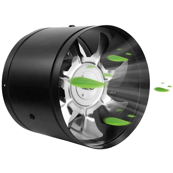 100 mm Exhaust Fan. 140 m³/h Ducted Industrial Metal Wall-Mounted Air Blower for Bathroom, Basement, Garage, Grow Tent (Black)