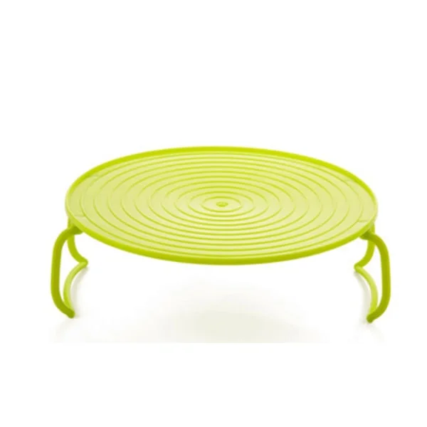 Multifunctional Microwave Heating Layer Steaming Rack Tray Double Layer Insulation Tray Stand Pot Mat Green green