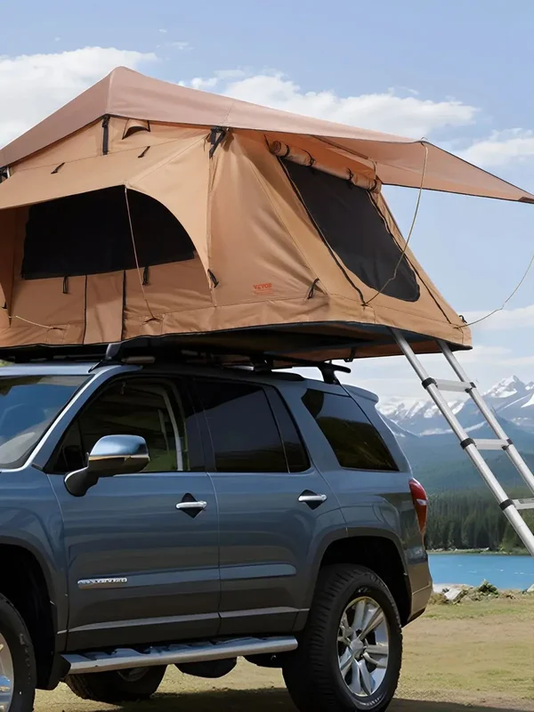 AliExpress - SucceBuy – tente pliante rigide sur le toit, avec échelle télescopique, matelas, sac de couverture en PVC, étanche, Jeep SUV Van, 