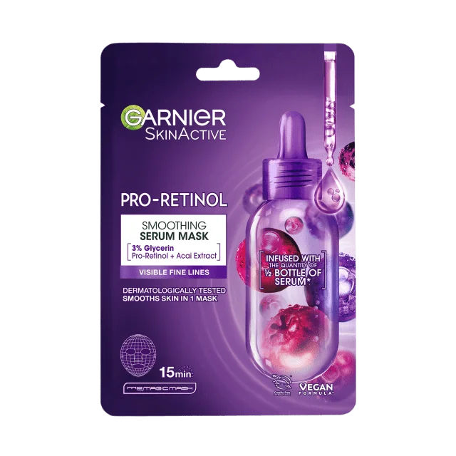 Garnier Pro-Retinol Smoothing Serum Face Mask Ansiktsmask & peeling Dam Vit 22 gr