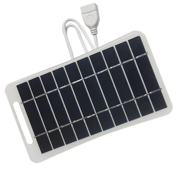 Mångsidig solcellsladdare 5V 2W solpanel laddare med USB-kabel för småelektronik och laddningspanel för smartphones